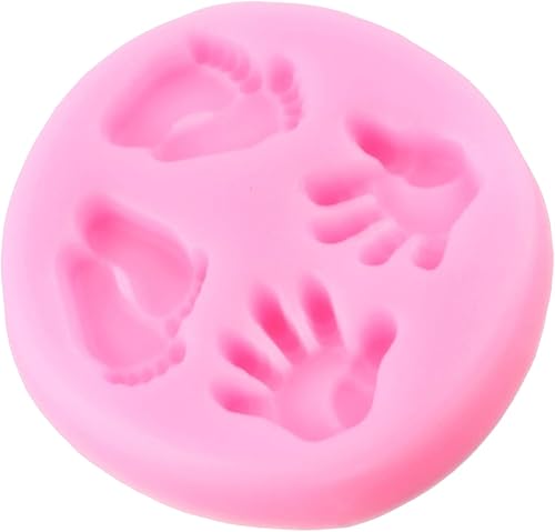 Miniatura 6 de Moldes de silicona para bebé, molde de fondant para pies de bebé, moldes de silicona de mano para baby shower, decoración de pasteles, decoración de