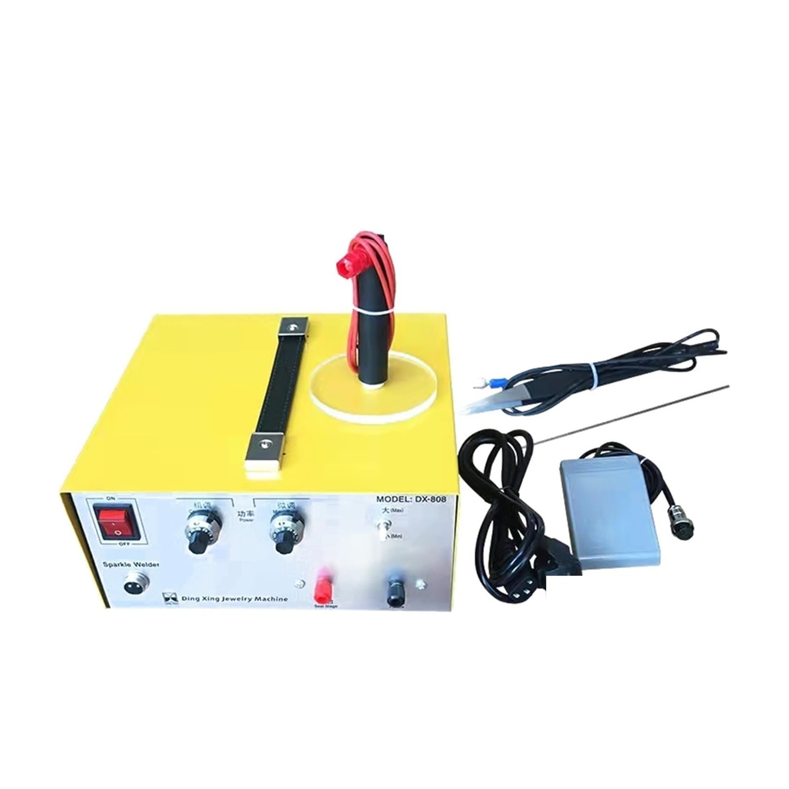 DX-808 Pulse Spot Welder Gold Silver Platinum etc. Jewelry Welding Machine+Handheld spot Welding Handles for DIY Use