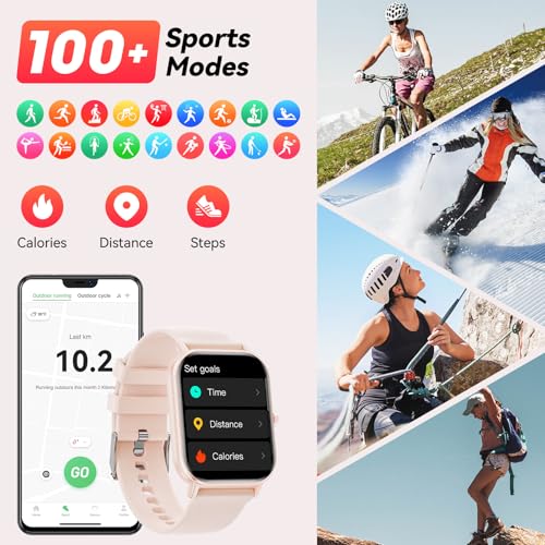 Smartwatch voor heren Dames Beantwoorden/bellen, 1,85''HD smartwatch met 24/7 hartslag SpO2-slaapmonitor, 110+ sportfitnesshorloge, IP68 waterdichte activiteitstracker voor Android iOS - Afbeelding 6