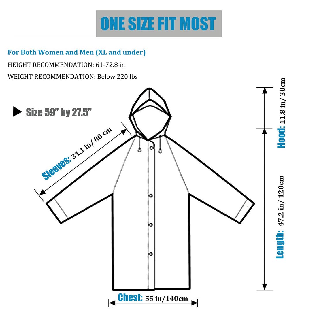 Poncho Antipioggia Trasparente Opret - 2 Pezzi In EVA | Unisex Adulti | Per Escursioni E Parchi - Foto 2