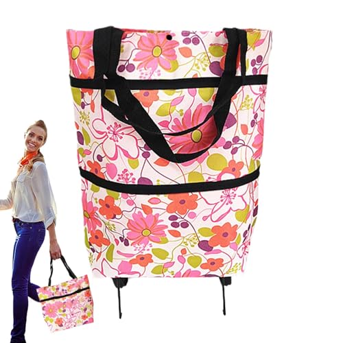 Faltbarer Einkaufstrolley mit leisen Rädern – Tragetasche für Lebensmittel ideal für Frauen, Mütter und Freundinnen – vielseitige leichte und bequeme Einkaufslösung – Bild 7