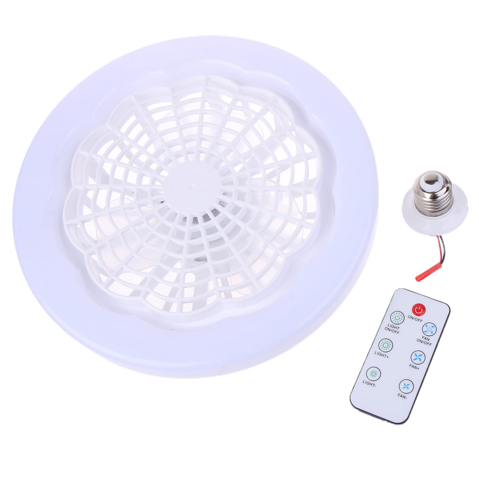 Nucelit LED Ceiling Fan with Light, E27 Lamp Head 3-Blade Modern Fan Lamp AC85V-265V for Home Dormitory Bedroom Study Dormitory with Remote Control Canopies
