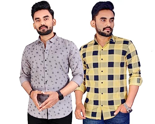 Image of ELYYORK Men's Checkered Regular Fit Shirt