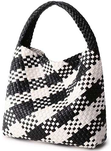 Image of Queenoris Fashion Hobo Bags for Women Top-handle Shoulder Bag Vegan Leather Purses Soft Summer Tote Bag | WOVEN