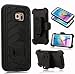 Galaxy S6 Edge Case, MeKo® Shockproof Rugged Hybrid Heavy Duty Full Protective Samsung Galaxy S6 Edge Case with Belt Clip Holster Kickstand (Black)