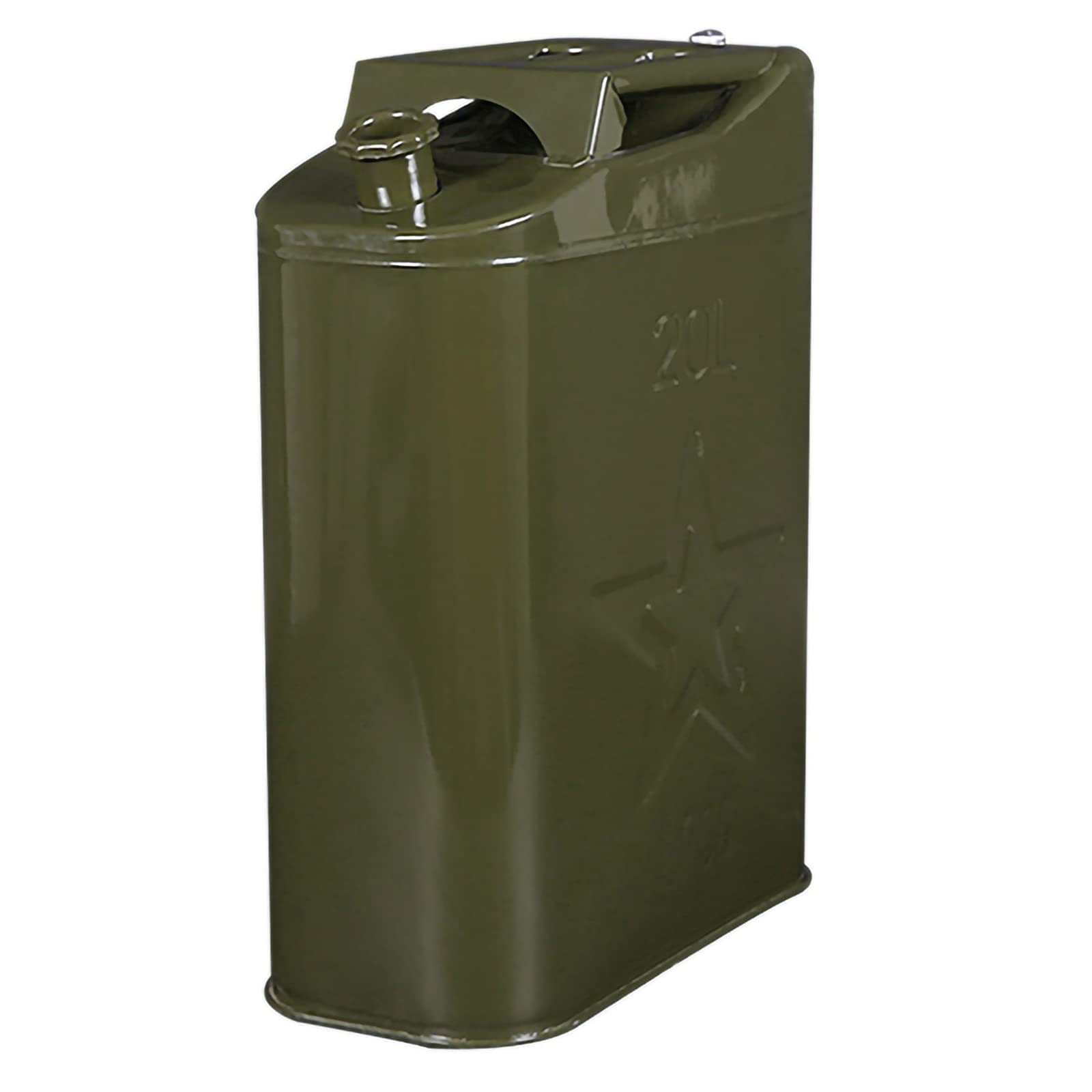 Bidon d'essence jerrycan métal 20L vert avec bec verseur pour transport diesel bioéthanol