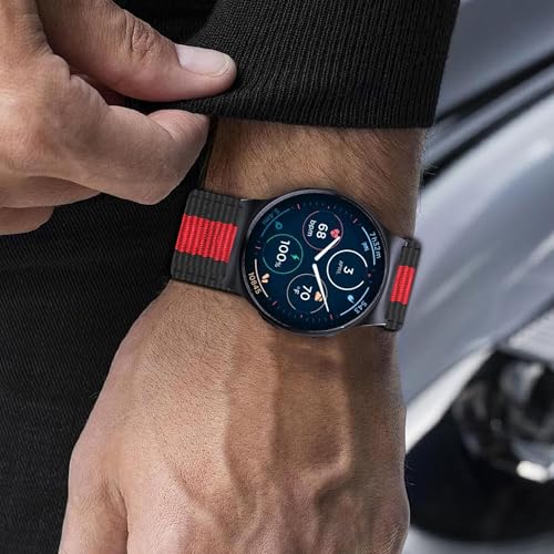 Correa compatible con Moto Watch 120, Nylon tejido 22 mm miniatura 6
