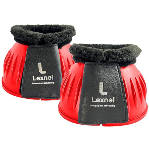 Image of Rubber Bell Boots, Durable Bell Boots for Horse - Superior Hoof Protection and Comfort (1 Pair) (Red, Medium)
