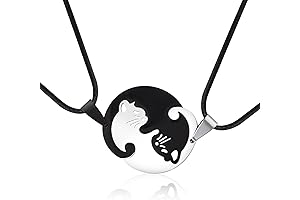 Amore Triple Moon Cat Necklace with Amethyst Stone