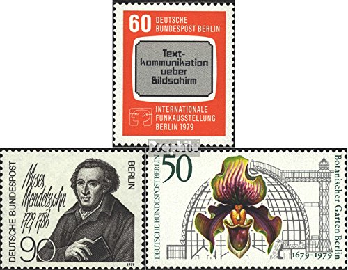 Prophila Collection Berlín (Oeste) 600,601,602 (Completa.edición.) Nuevo con Goma Original ** MNH 1979 Radio, Mendelssohn, jardín (Sellos para los coleccionistas) Música/Bailar