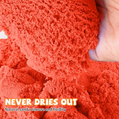 Image of NiToy FlexiSand 2.2Lbs Sand Toy, Never Dries Out-Fun for 3 Years and up Kids Bulk Refill for Sensory Sand Box Toys, Ideal for Shaping, Squeezing and Molding(Red)