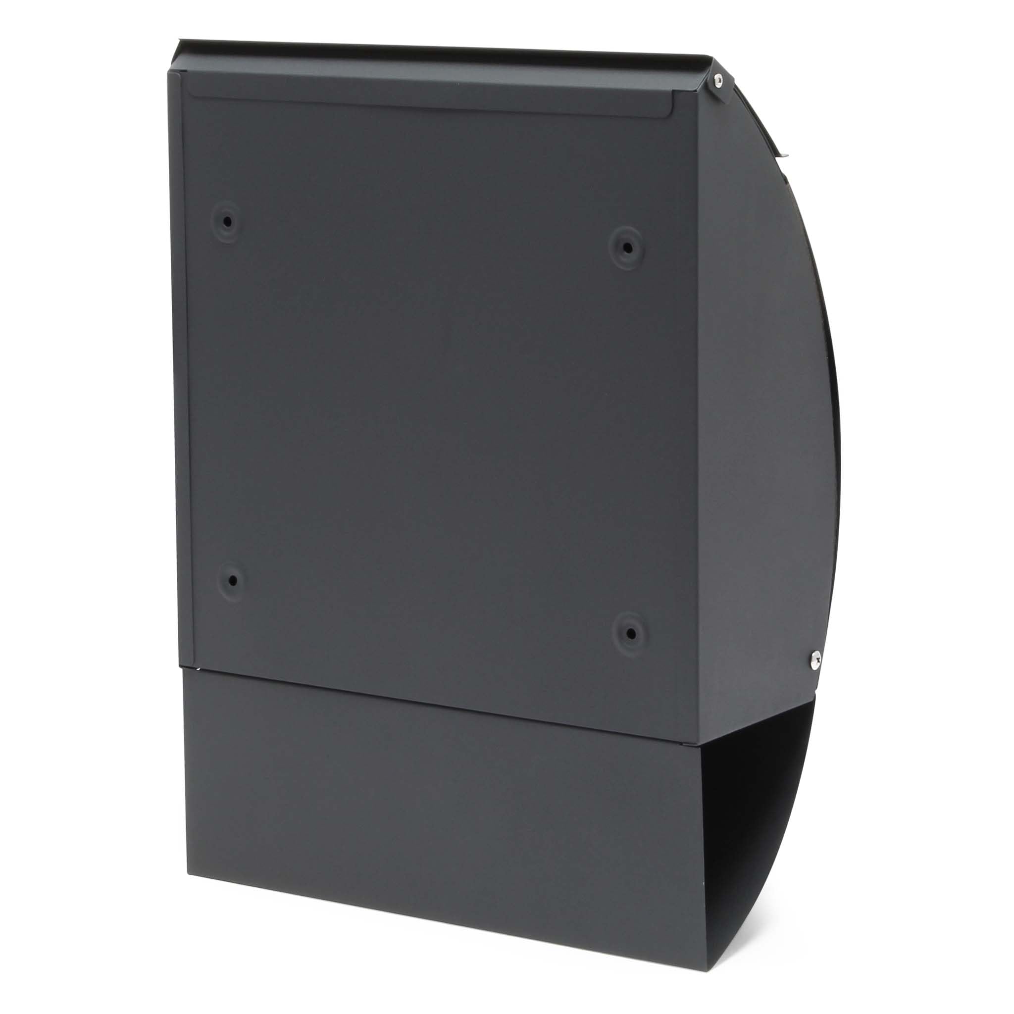 Wiltec Boîte aux lettres murale ou sur pied design & Porte-journaux V18, Verrouillable, Gris anthracite, Acier galvanisé, 320 x 400 x 120 mm, avec Fenêtres