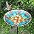 MUMTOP Outdoor Bird Baths, Glass Birdbaths Bird Feeder with Metal Stakes for Garden Outside Yard Lawn Outodor Decor