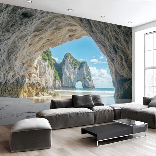 Papier peint panoramique soie brun clair 450x315cm grand format - 2