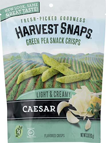 Harvest Snaps Green Pea Snack Crisps, Caesar, Deliciously Baked And Crunchy Veggie Snacks With Plant Protein And Fiber, 3.3-Ounce Bag (Pack Of 12) #TOP10