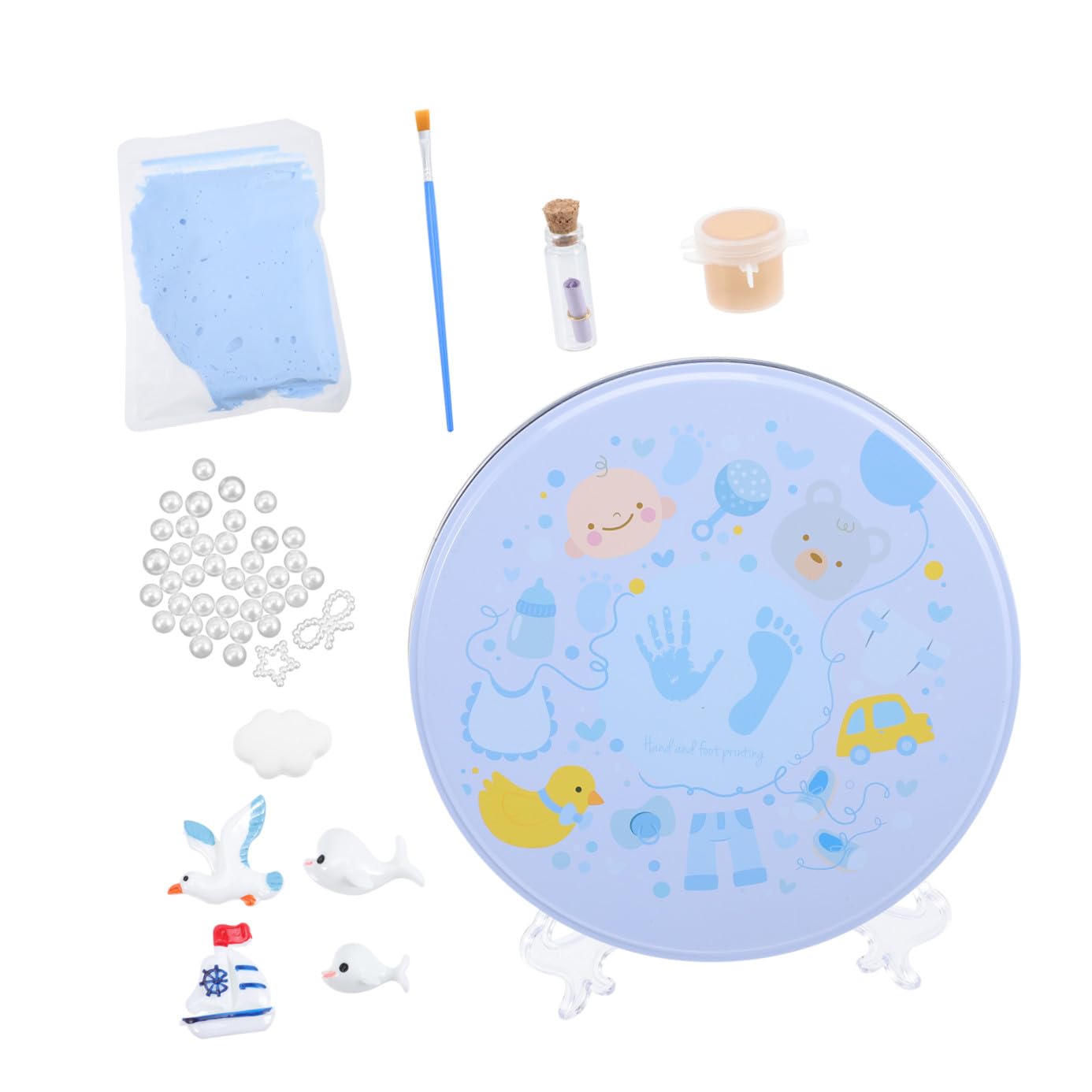 Toyvian Adornos De Huellas De Recién Nacido Kit De Molde Para Impresiones De Bebé Recuerdo Memorable De Manos y Pies