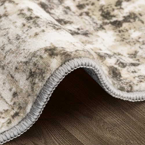 Area Rugs 9x12 Living Room: Large Modern Abstract Washable Rug Soft Indoor Anti Slip Carpet for Under Dining Table Bedroom Nursery Home Office Brown