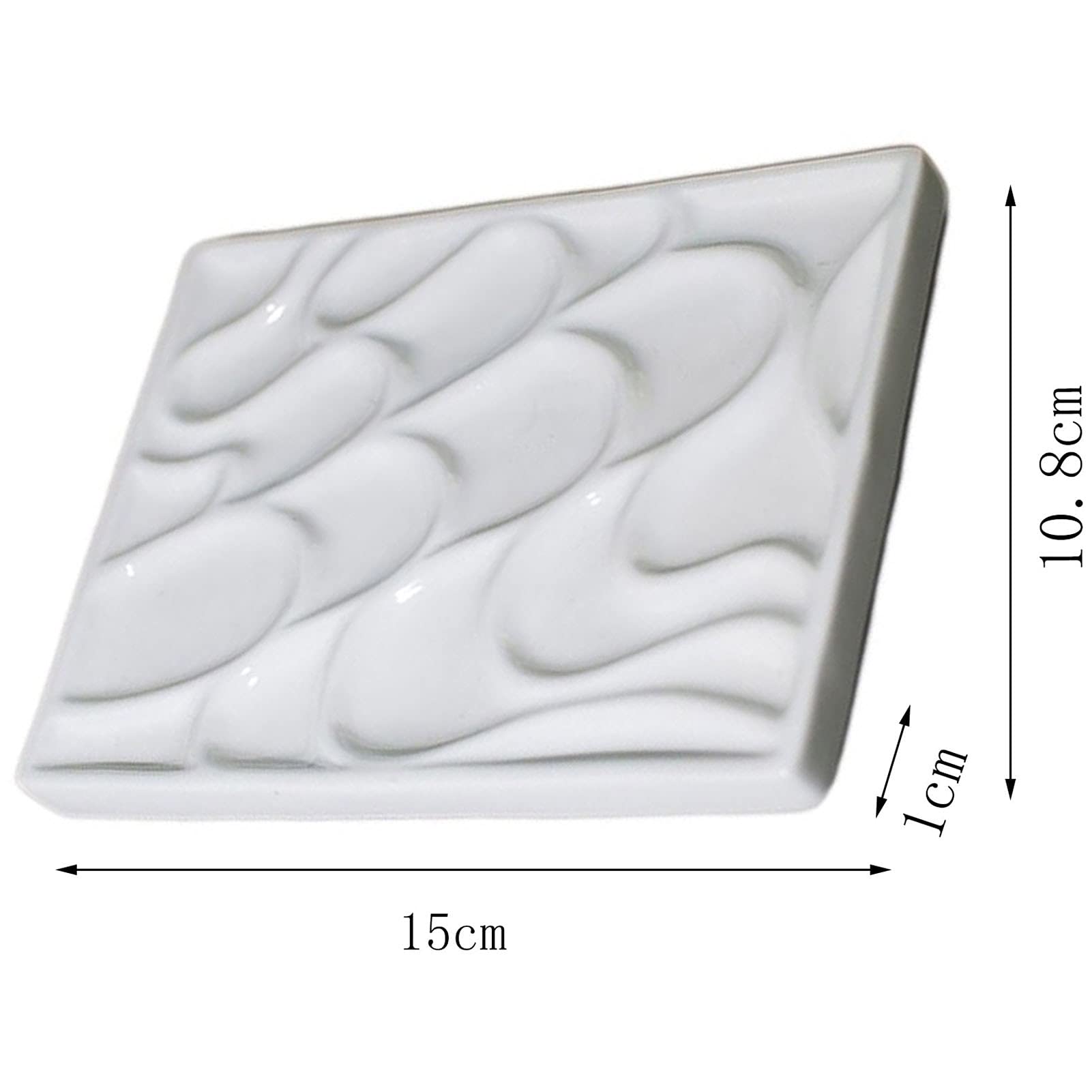 ApuaVireo&Co Paleta farb ceramicznych, paleta akwareli, paleta porcelany, paleta kolorów prostokątnych do akwareli, gwaszu, oleju, tempery(15 * 10.8cm)