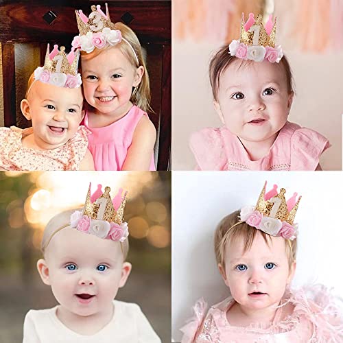 1St Birthday Hat Girl Decorations First For Baby Gifts Rose Gold Pink Crown Party One Year Old Princess #TOP2