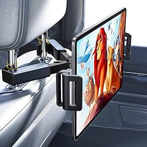 LISEN Tablet iPad Holder for Car Mount Headrest iPad Car Holder Back Seat Travel Accessories Car Tablet Holder Mount Road Trip Essentials for Kids Adults Fits All 4.7-12.9″ Devices & Headrest Rod