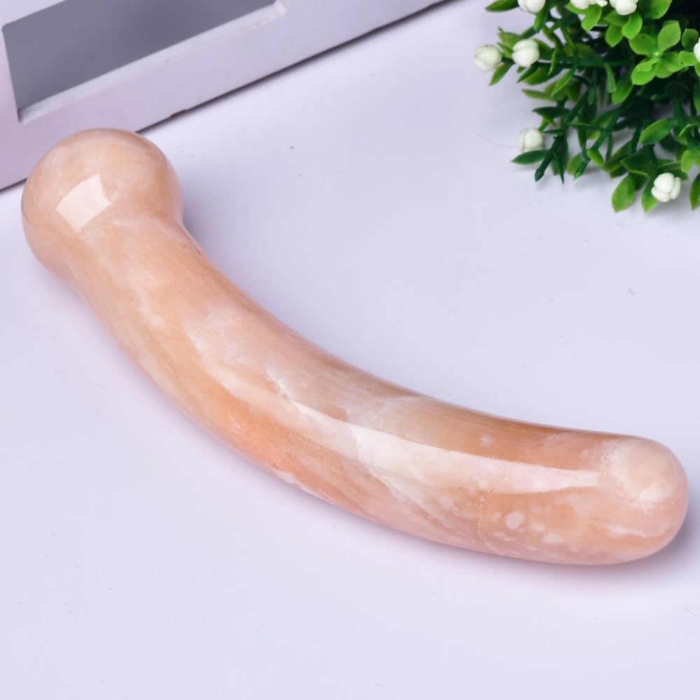 Natural Healing Crystal Yoni Wand, Aventurine Stone, 7 Inch