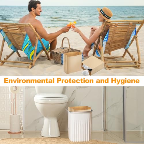 Image of 500 Pcs Waxed Sanitary Napkin Disposal Bags - Feminine Hygiene Liner Paper Bags 7.5'' x 10'' x 3.5'' Wax Lined for Bathroom, Commercial, Personal Restroom, Janitorial Dispenser