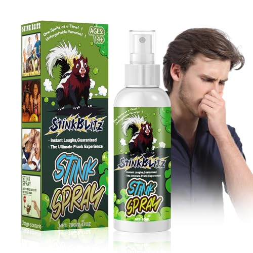 StinkBlitz Extra Strong Stink Spray Long-Lasting Skunk Spray Scent Funny Novelty Spray Gag Gifts for Pranks Practical Jokes Party Office Subway (Egg Fish Stench Simulation Odor 50ml)