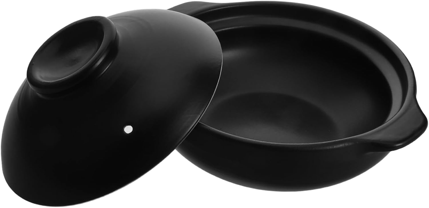 Zerodeko Open Flame Gas Casserole Ceramic Soup Pot Chinese Clay Pot Ceramic Cookware Heat Resistant Easy Clean Surface