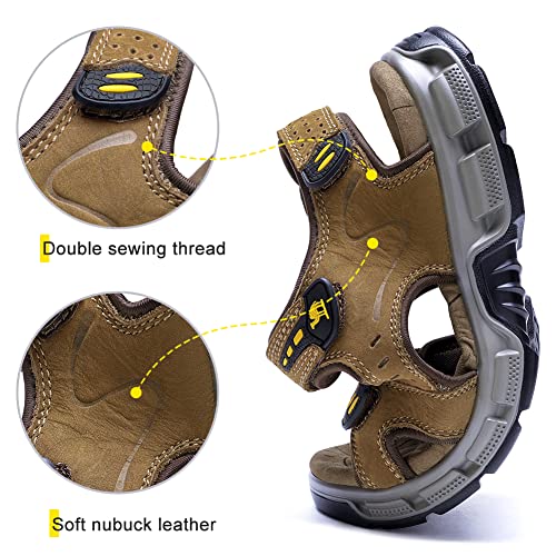 CAMEL CROWN Men's Leather Sandals Hiking Outdoor Water Beach Sports Mens Sandals for Summer with Open Toe Adjustable Straps - Image 5
