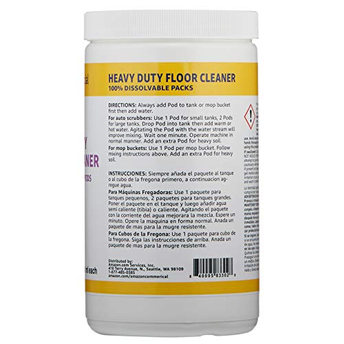 Amazoncommercial Dissolvable Heavy Duty Floor Cleaner Jar - 40 Pacs #TOP1