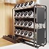 LIVOD Spice Rack Organizer for Cabinet, Pull Out Spice Rack with 20 Jars, Spice Organizer for Cabinet with Labels and Chalk Maker, 4 Tier Sliding Cabinet Spice Organizer, 4.5"W × 10.6"D × 11.6"H, Black