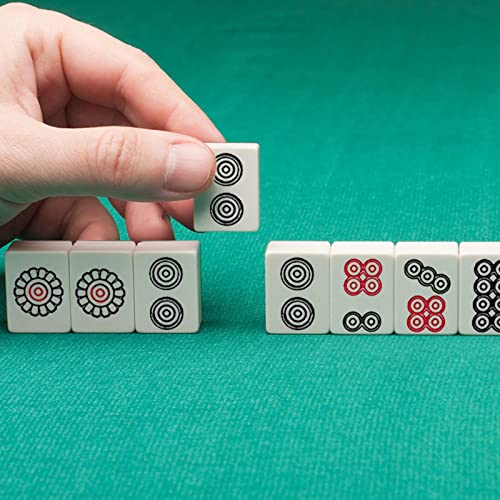 Professional Chinese Mahjong Set,Mah Jong Set With Portable Long Mahjong Box,144 Numbered Melamine Large Size Tile With Carrying Travel Case,Complete Mahjong Game Set,Great For Home Entertainment Use #TOP5