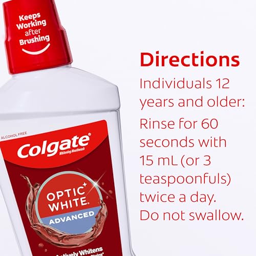 Colgate Optic White Teeth Whitening Mouthwash, Icy Fresh Mint, 6Pk, 16fl oz | 2% Hydrogen Peroxide Whitening Formula, Enamel-Safe, Alcohol-Free, Seals Out New Stains, Freshens Breath, Non-Burning - image 8