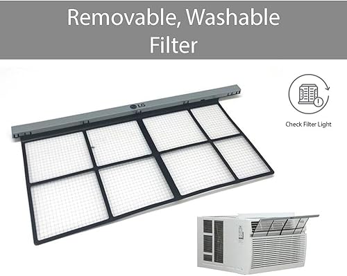 Vista 171 de LG Aire acondicionado de ventana de 10000 BTU [2023] Control remoto con aplicación WiFi, filtro ultra silencioso, lavable, enfría 450 pies cuadrados