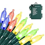 ASENEK Christmas Light, 33ft 100 LED Outdoor String Light with Timer & 8 Modes, 3AA Battery Operated Waterproof String Light for Outdoor and Indoor Décor – Multicolor