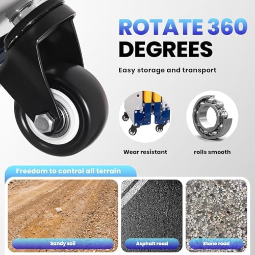 Portable Folding Welding Table, Adjustable Height Work Platform with 360° Casters, Heavy-Duty 2500LBS Load Capacity Carbon Steel Workbench