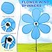 M METERXITY 1-Pack Flower Wind Spinners, 27.2 Inch Cloth Lawn Pinwheels Outdoor Windmills for Party Decorations/Yard/Garden, Flower Pinwheels Toys [Blue]