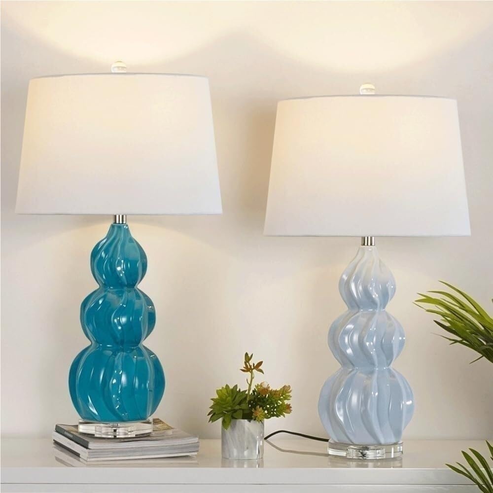 Lampada da Tavolo Ceramica Moderna Forma Zucca Creativa Lampada Comodino
