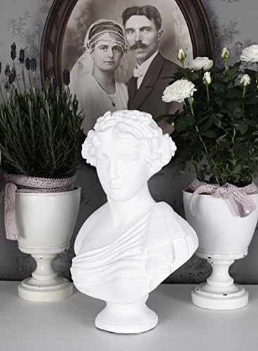 BUST OF WOMAN ANTIQUE BUST WOMAN'S HEAD WHITE SHABBY GIRLS BREASTS Deco HEAD PALAZZO Exclusive