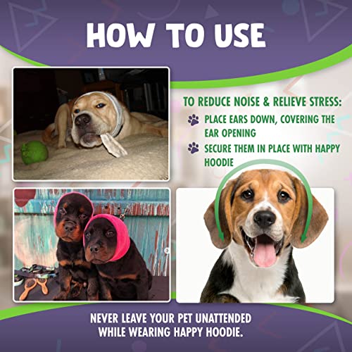 The Original Happy Hoodie For Dogs & Cats - Since 2008 - The Grooming And Force Drying Miracle Tool For Anxiety Relief & Calming Dogs (Large, Purple) #TOP5