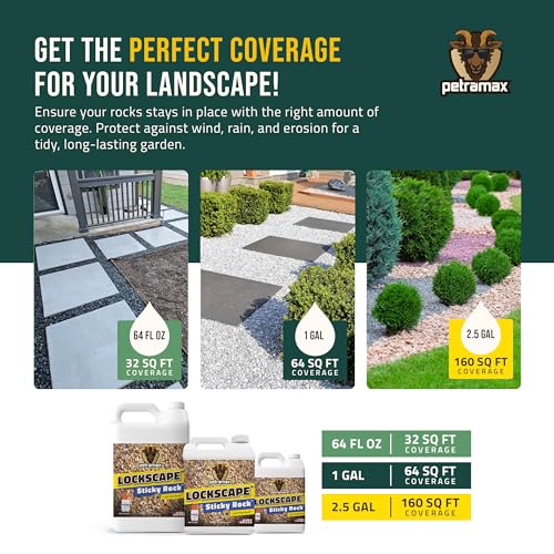 Lockscape Sticky Rock Glue for Landscaping (1 Gallon) - Super Adhesive, Non-Toxic, Easy to Apply Clear Gravel Glue for Landscaping - Decomposed Granite Stabilizer with Extensive Coverage - Thumbnail 5