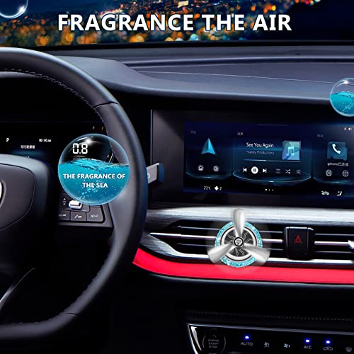 Image of eing Car Air Freshener,Turbo Spinning Car Vent Clip Fragrance Diffuser,Essential Oil Air freshener with Bling Crystal Diamonds,Stylish Propeller Shape Car Decor (1 - Pack Blue)
