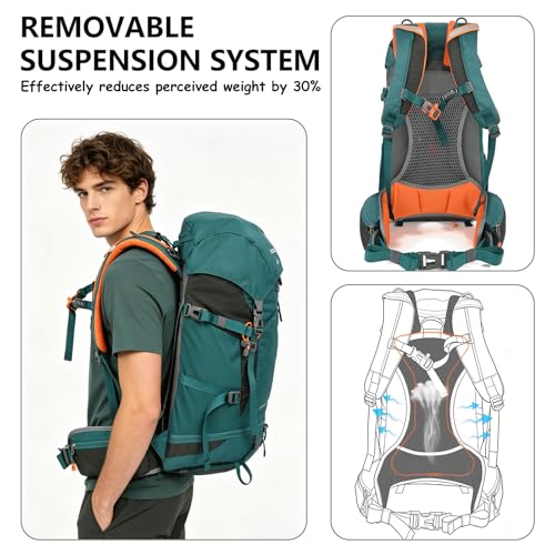 Mochila deportiva impermeable 35L para senderismo miniatura 6