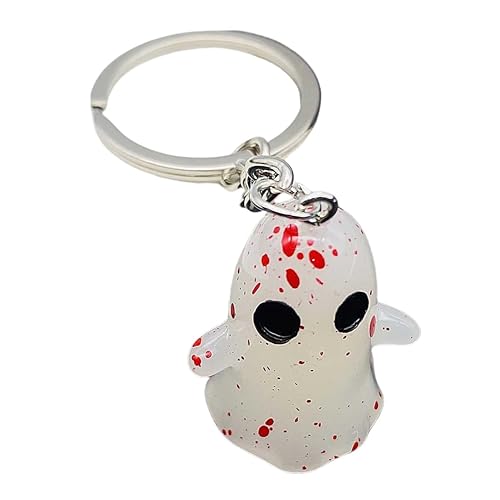 Night Glowing Ghost Keychain Halloween Spooky Boo Key Ring for