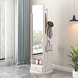 Perchero De Pie De Madera De Caucho Perchero Burro Multifuncional con Cajón Perchero De Ropa Rack De Almacenamiento con Espejo De Cuerpo Entero para Dormitorio Pasillo Salón