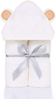 Personalized Embroidered Hooded Baby Towel with Cute Ears Baby Gift Embroidered Baby Bath Towel Baby Gift Toddler Hooded Towel (A)