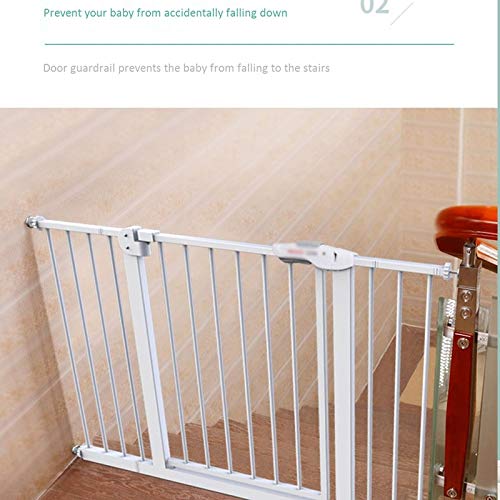ArinkO Barrera de Seguridad Ajustable para escaleras y chimeneas: de Paso, Cierre automático, montada a presión, Doble Bloqueo, Independiente, se extiende 217-225 cm