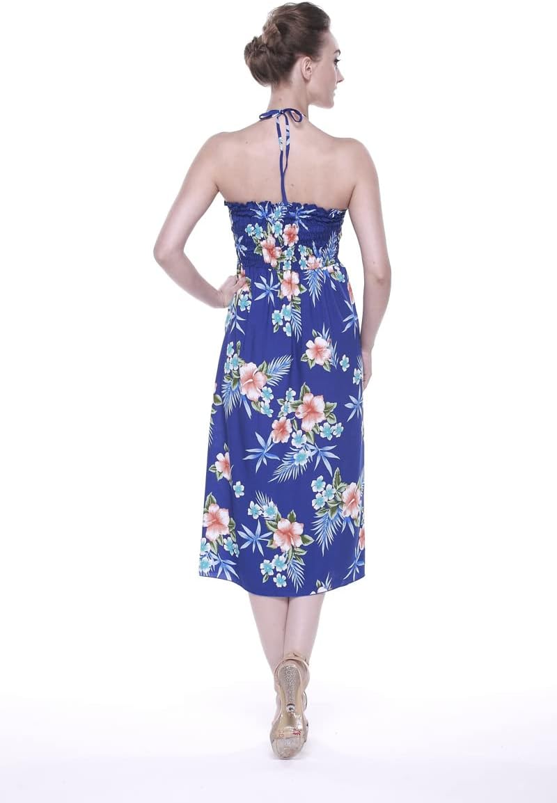 Matchable Family Hawaiian Luau Men Women Girl Boy Clothes in Hibiscus Blue - Image 7