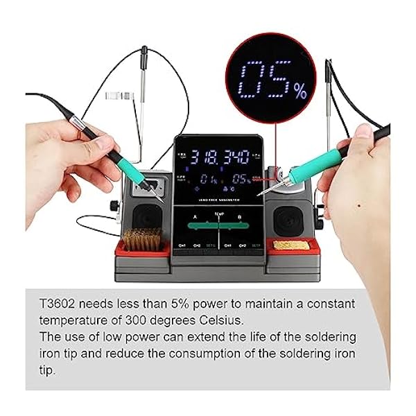Lödning kit Lödstation, tips Dual Station Lödningsstation for reparation av lödverktyg for mobiltelefon (Color : T3602-6PCS-JBC, Size : 1)