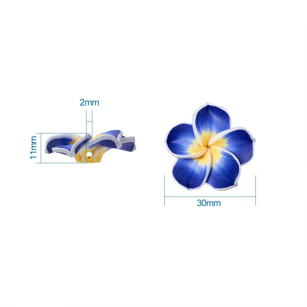 Craftdady 50 perline in argilla polimerica Plumeria, colorate